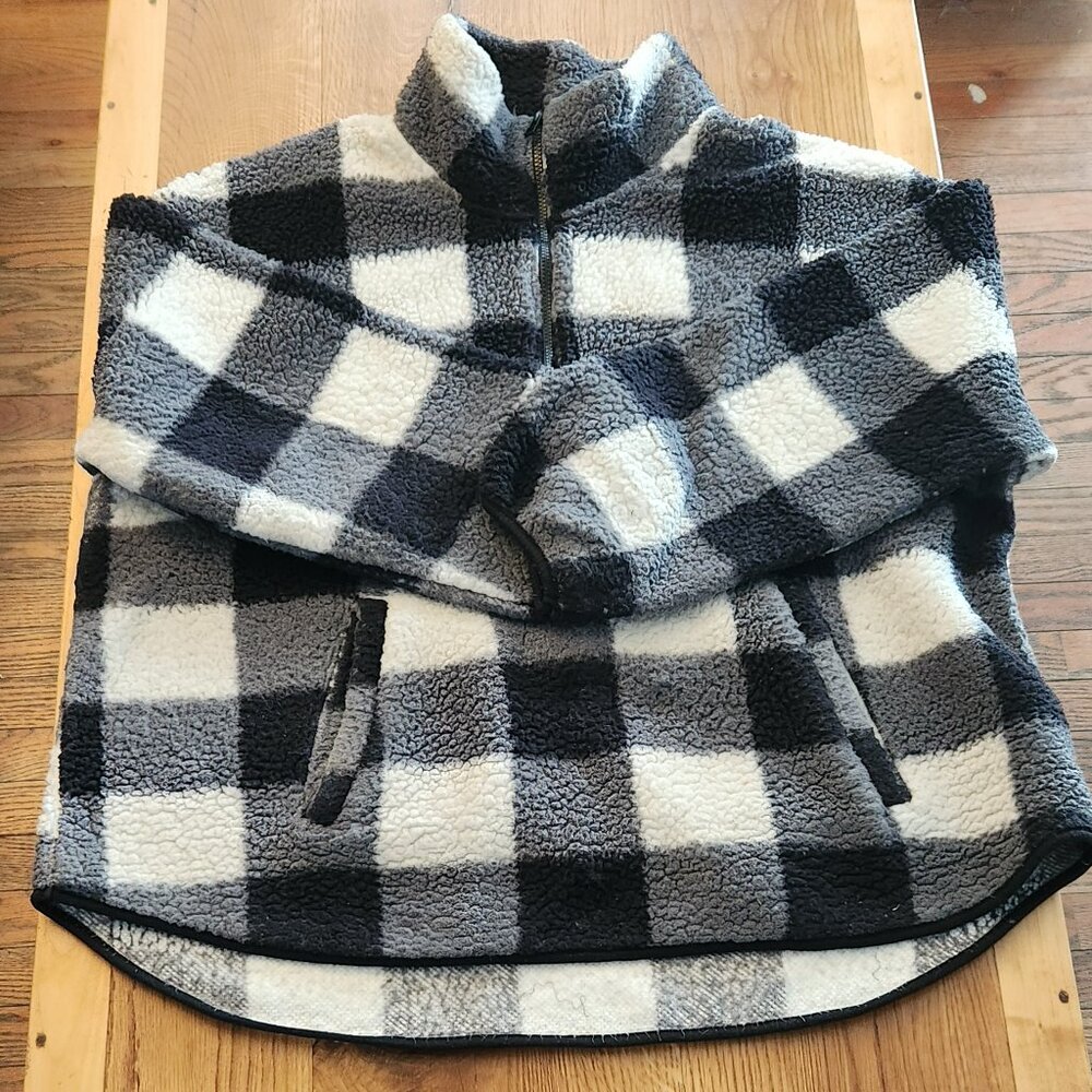 Old Navy Zip Pullover Checkered Fleece 2XL Tall